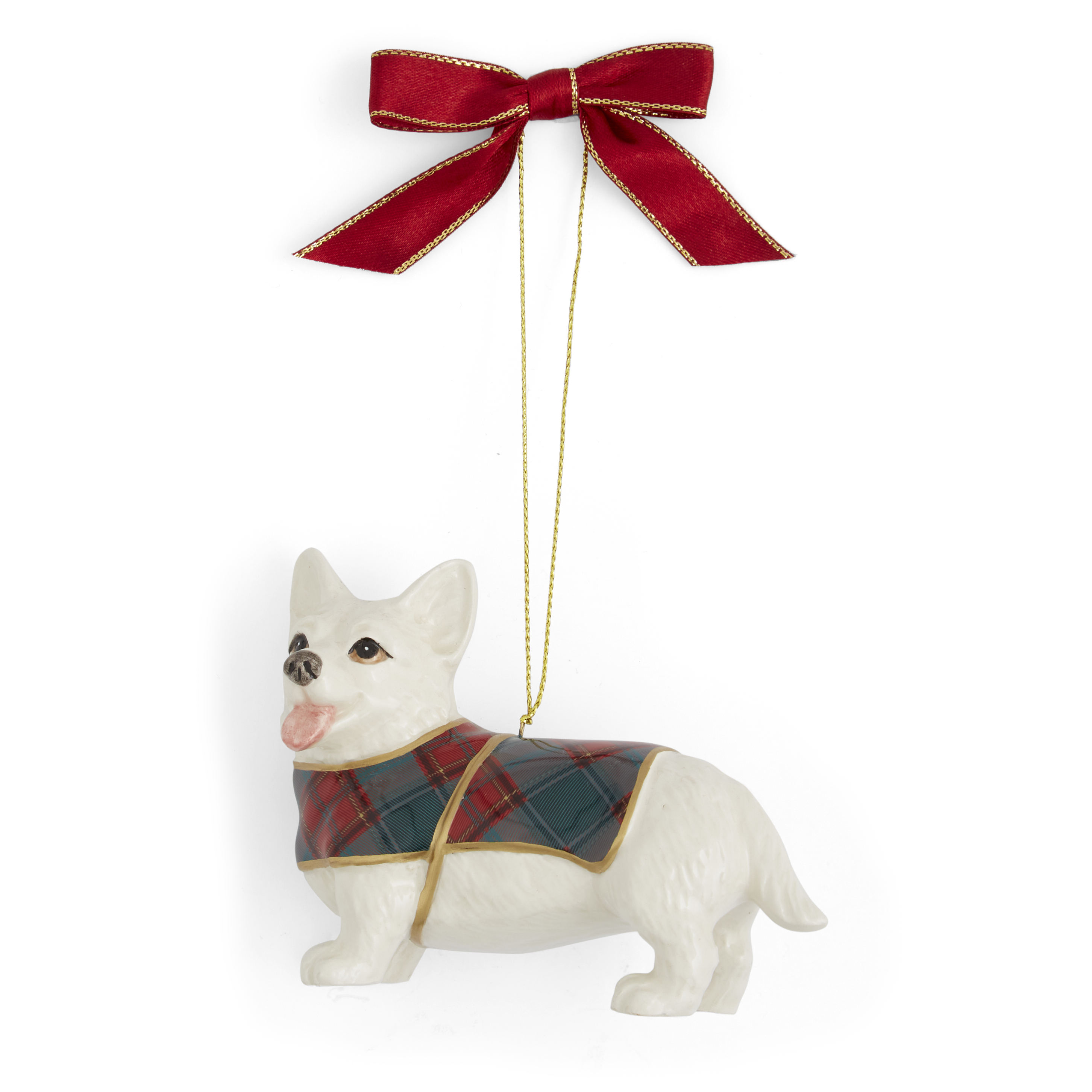 Christmas Tree Tartan Corgi Ornament image number null